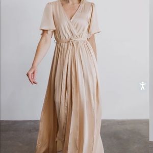 Baltic Born Sicily Natural Satin Maxi Dress